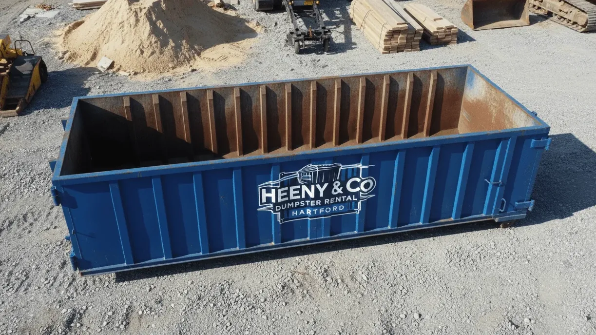 Perfect Six and multifamily turnovers in Hartford — roll-off container on a make-ready in Frog Hollow